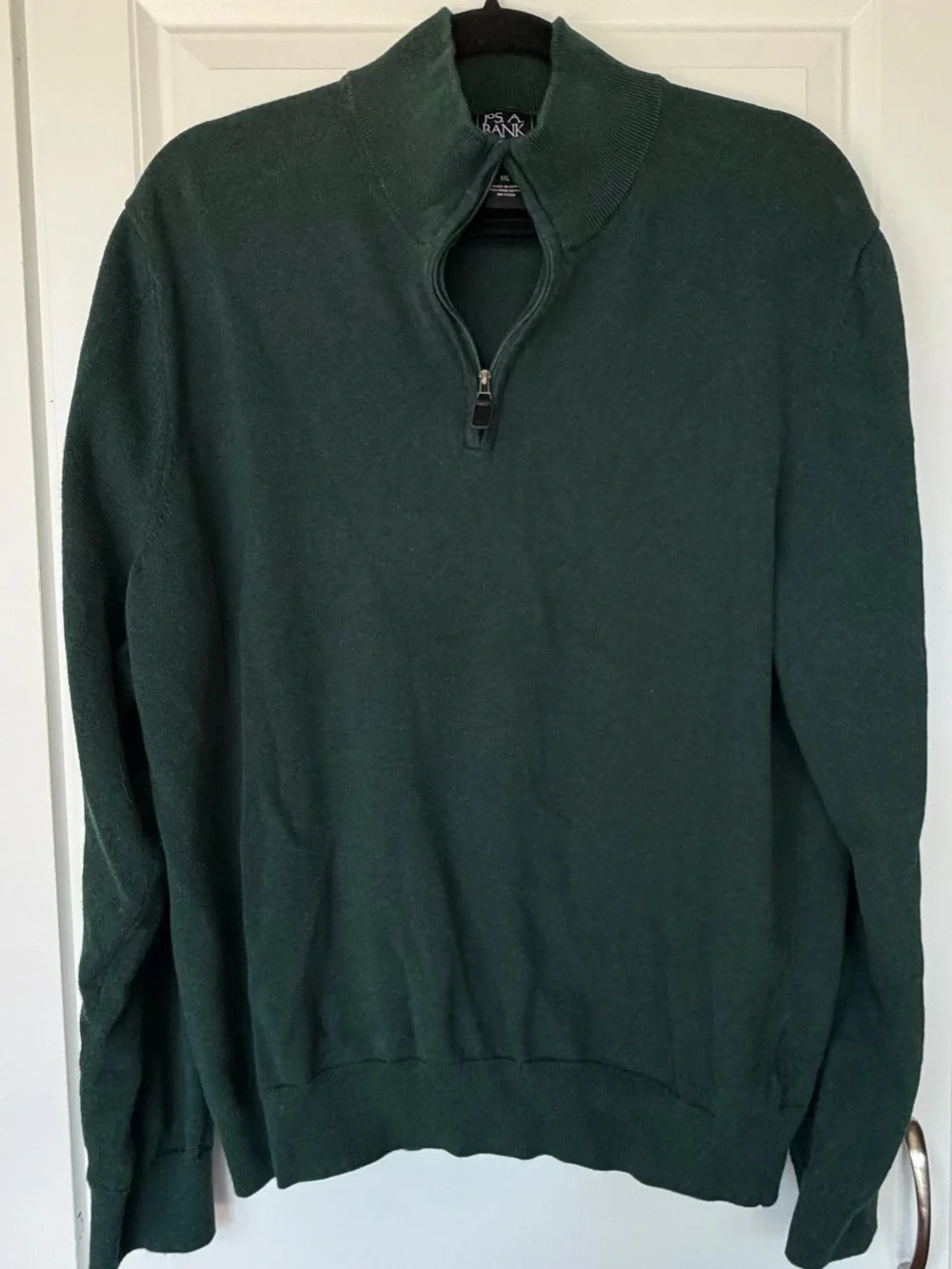 Jos. A. Bank Traveler Men’s XXL Pima Cotton Quarter Zip Pullover Sweater Green